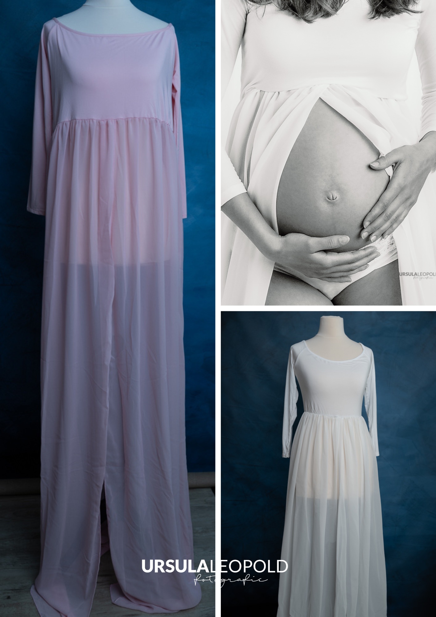 Schwangerschaftskleid weiß und rosa 30